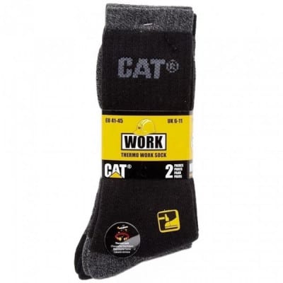 CATERPILLAR 2 paires de chaussettes hiver noir/gris - C723 THERMO