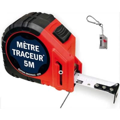 JSTH Mètre traceur ABS tracé noir 5m - MT5-N