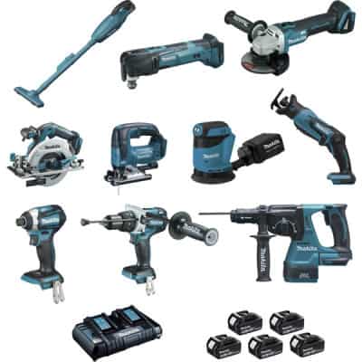 MAKITA Pack 10 outils 18V 5x5Ah - DLX1011PTJ