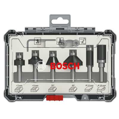 BOSCH Kit de 6 fraises à affleurer à queue de 8mm - 2607017469