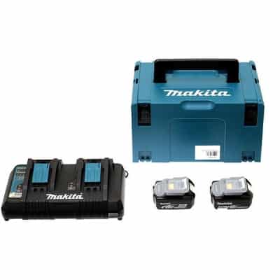 MAKITA Pack 2 batteries 18V 6Ah + chargeur DC18RD + MakPac -198077-8