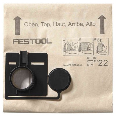 FESTOOL 5 sacs filtres FIS-CT 55/5 - 452973