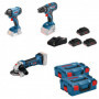 BOSCH Kit 3 outils 18V (GSR+GDR+GWS) - KIT3OUT18V5 - 0615990L56