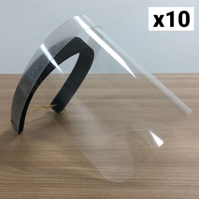 SKINPACK Lot de 10 visières transparentes TU - SKINPACKVISIEREX10