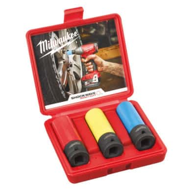 MILWAUKEE Coffret 3 douilles 1/2" Shockwave - 4932451568