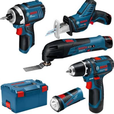 BOSCH Kit 5 outils + 3 batteries 12V 2.0Ah en L-boxx - 0615990K11