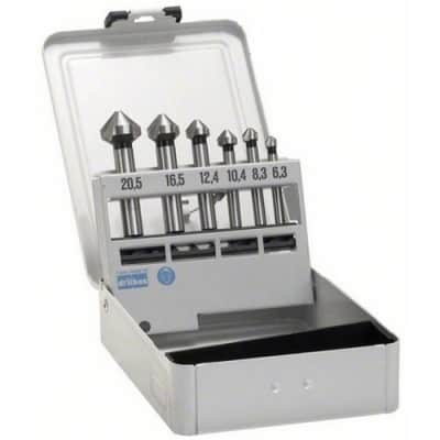 BOSCH Coffret de 6 fraises coniques à lamer queue cylindrique - Réf. 2608597527