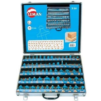 LEMAN Coffret 66 mèches défonceuse carbure queue 8mm - 42870066