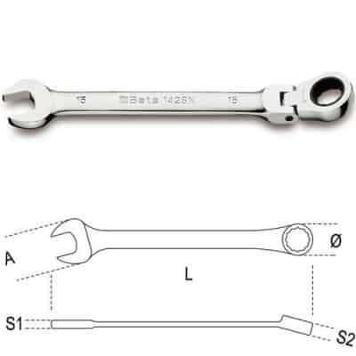BETA Clé mixte à cliquet articulé - 142SN