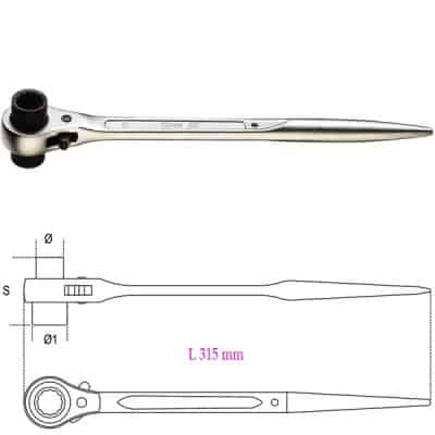 BETA Clé à cliquet polygonale pour échafaudage - 93C