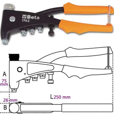 BETA Pince à riveter pour embout fileté - 1742 - 017420001