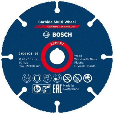 BOSCH Disque carbure Expert Multimatériaux 76 mm - 2608901196