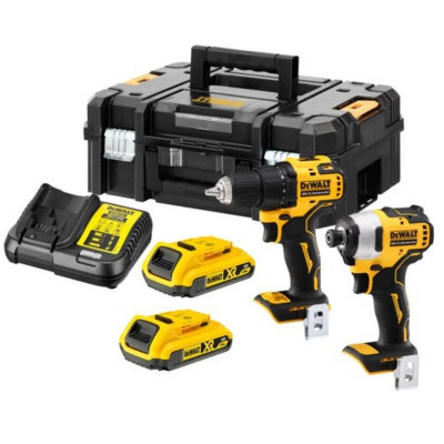 DEWALT Pack perceuse à percu + viss à chocs 18V 2Ah TSTAK - DCK2061D2T-QW