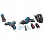 BOSCH Pack Perceuse viss. GSR + Scie sabre GSA + lampe GLI  égal à  KIT2OUT10V-LI6 - 0615990G02